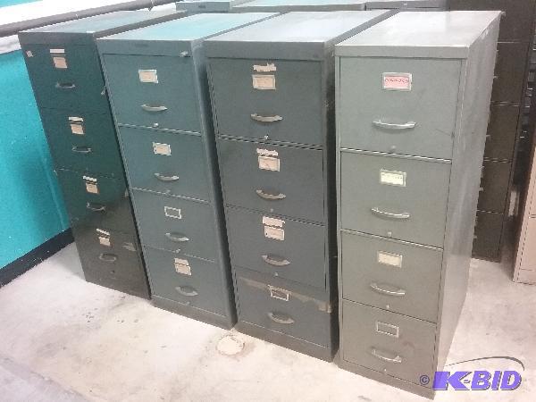 lot 106 image: (4) 4-drawer file cabinets. (1) 15&quot x 28...