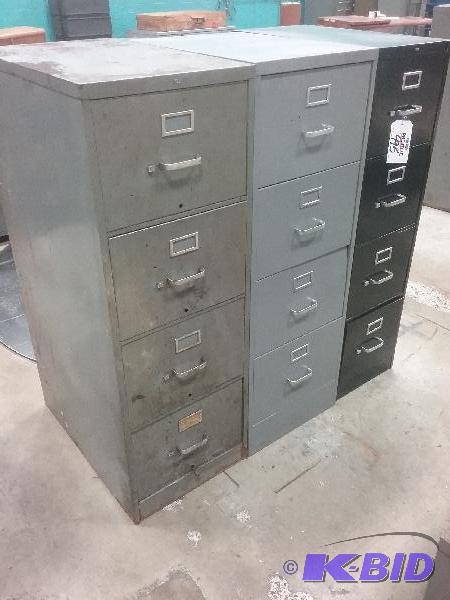 lot 108 image: (3) 4-drawer file cabinets. (1) 15&quot x 26...