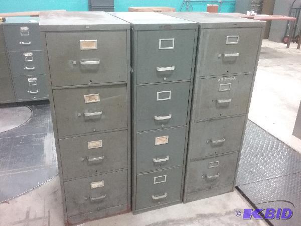 lot 110 image: (3) 4-drawer file cabinets. (1) 15&quot x 28...