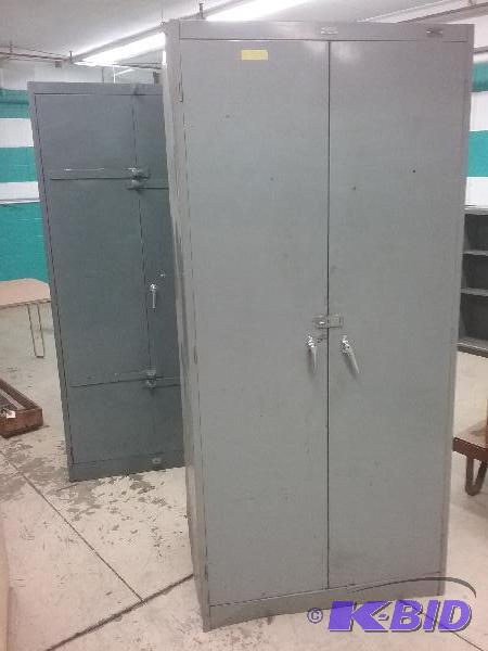 lot 113 image: (2) 2-door steel cabinets. 20&quotD x 40&quo...
