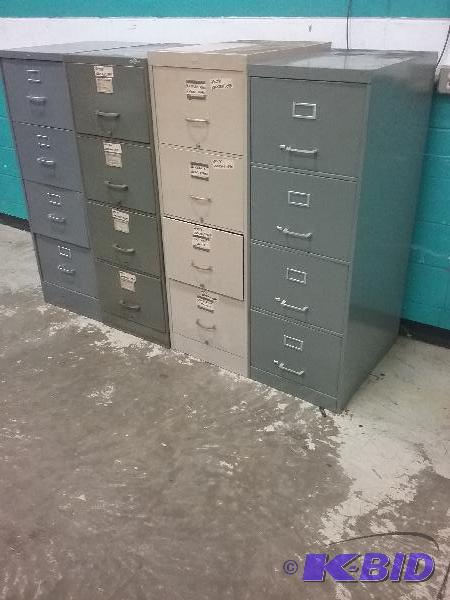 lot 128 image: (4) 4-drawer file cabinets. (4) 18&quot x 26...