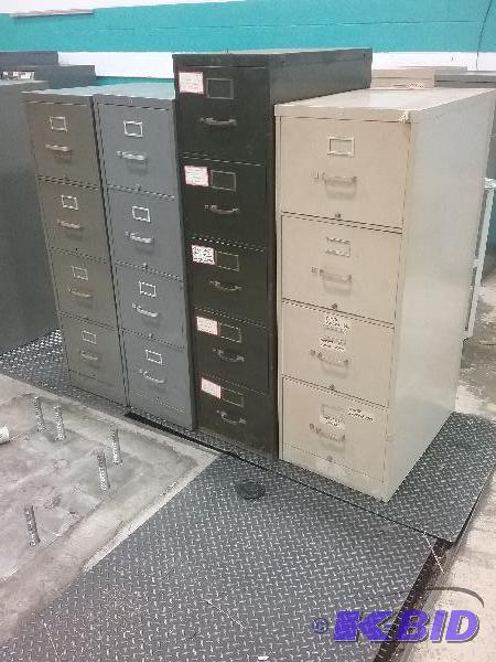 lot 129 image: (4) file cabinets. (2) 4-drawer 15&quot x 28...