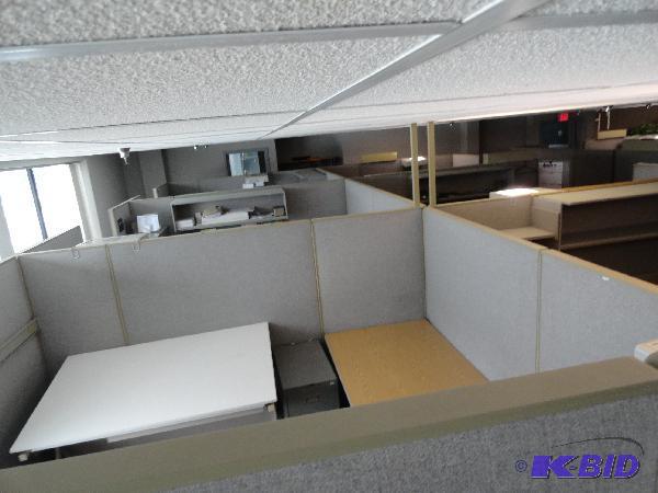 lot 134 image: (7) Cubical Sections with file cabinets, over...