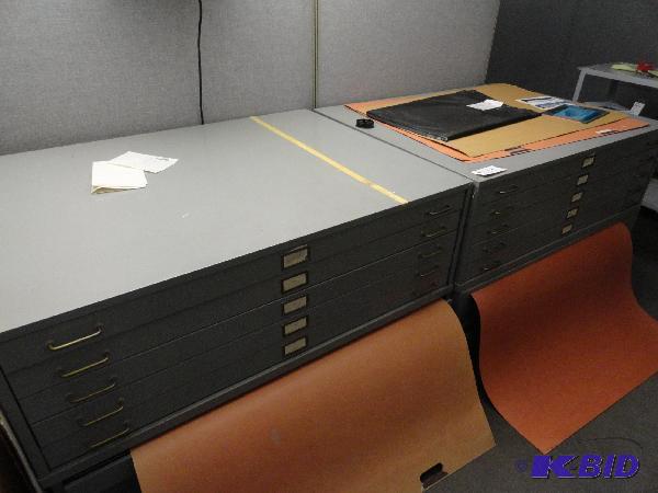 lot 138 image: (2) 5-drawer blue print cabinets, approximate...
