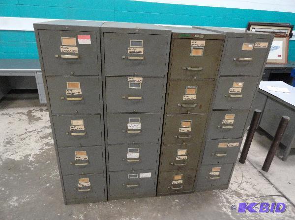 lot 152 image: (4) Assorted 5-drawer file cabinets...
