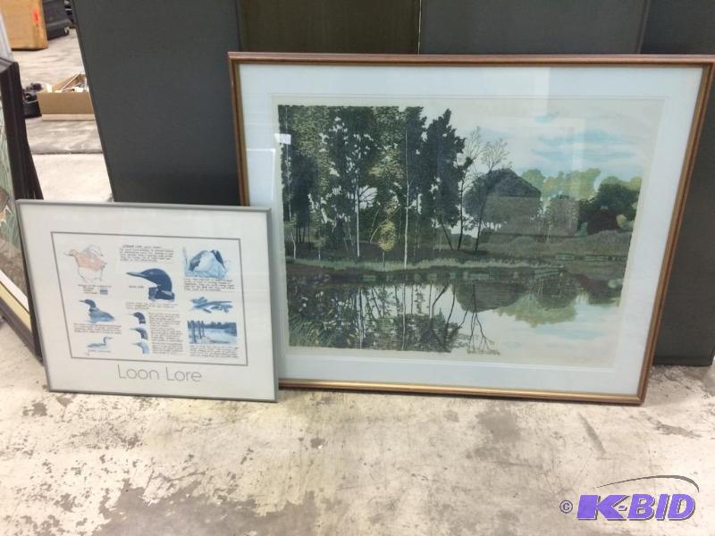 lot 801 image: (2) Pieces of Wall Art. 1- Loon Lore 1- 7412...