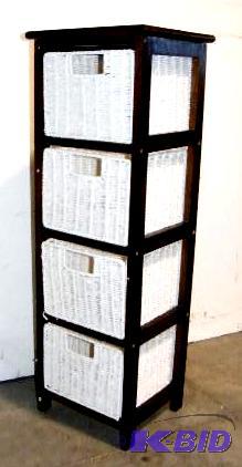 Basket Cabinet - Walnut finish - Solid wood&n...