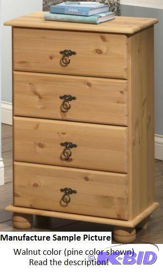 Finca Solid Wood 4 Drawer Dresser - Walnut (p...