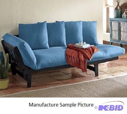 Lounger Sofa Bed - Black wooden frame with te...
