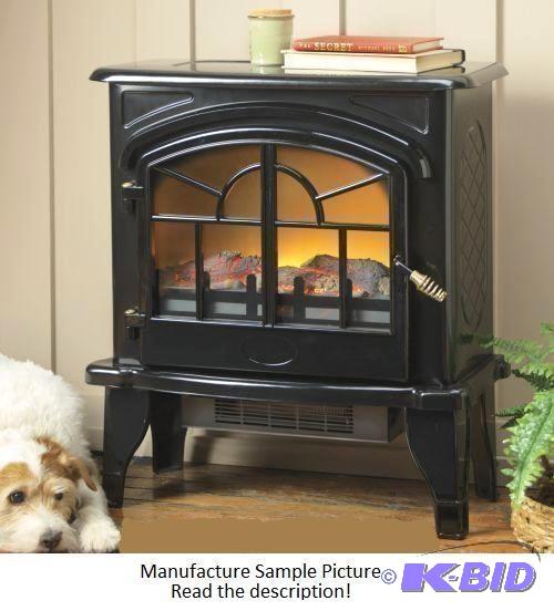 Black Freestanding Electric Fireplace - The s...