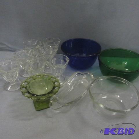 lot 37 image: Green Dish, AH, Sundae Dishes