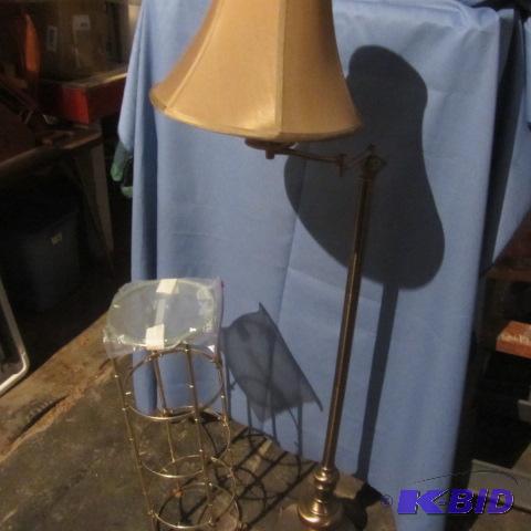 lot 4 image: Floor Lamp, Plant Stand