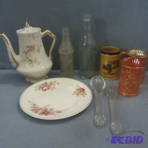 lot 68 image: Carnival, Limoges, Glass Bottles