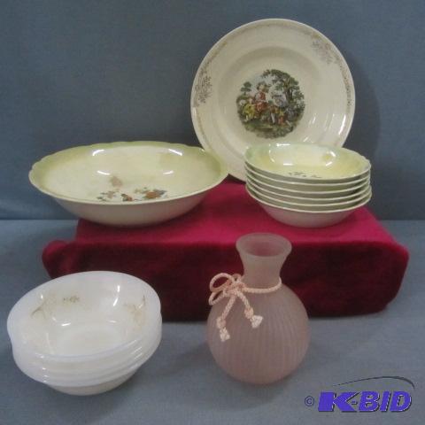 lot 72 image: Plate, Serving Bowl, Berry Bowls