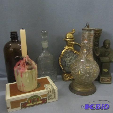 lot 73 image: Bohemian Lamp Liquor Bottles