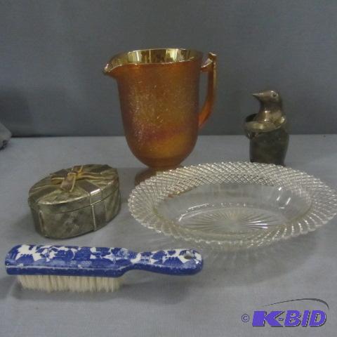 Carnival, Fancy Glass, Penguin, Jewelry Box
