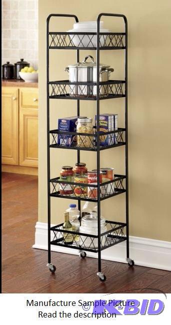 5 Tier Kitchen Tower - Black - Solve your sto...