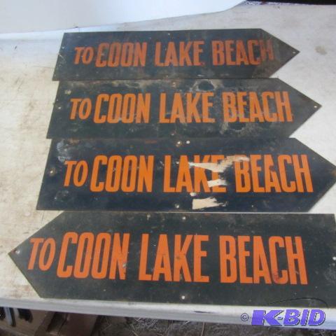 lot 173 image: Coon Lake Beach Signs