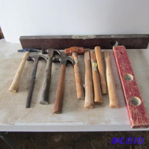 lot 223 image: Hammers, Handles, Levels