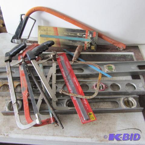 lot 225 image: Steel Squares, Levels, Saws