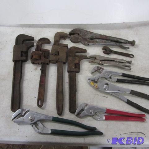 lot 23 image: Welding Pliers, Monkey Wrenches