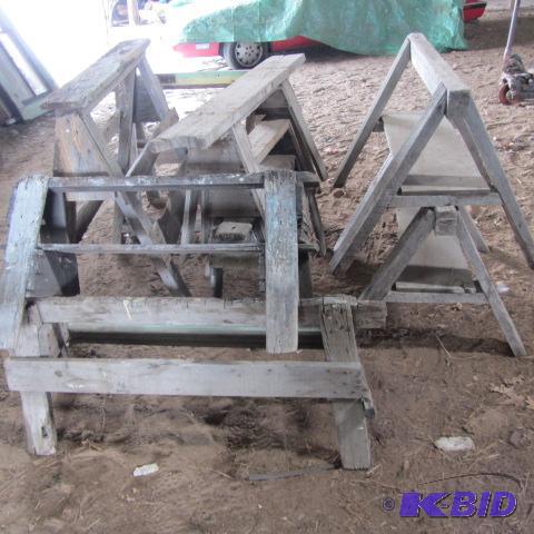 lot 266 image: Wooden Saw Horses