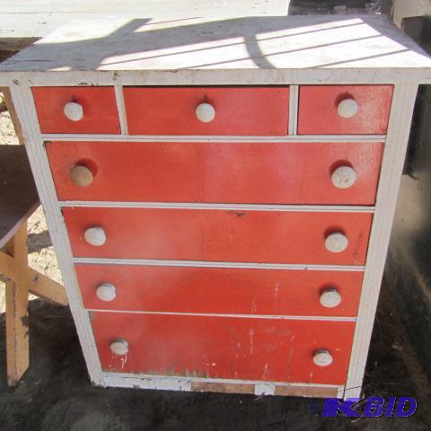 lot 94 image: Distressed Chest Dresser