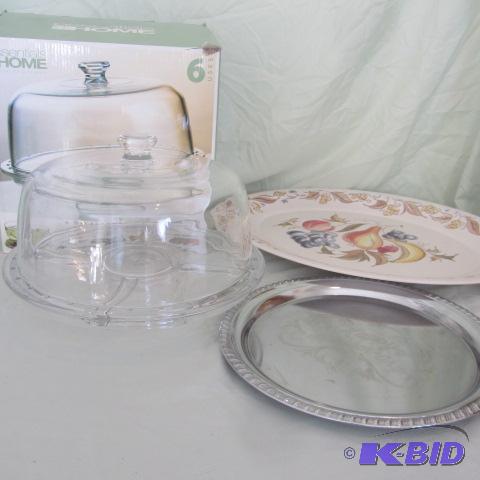 Fancy Glass Cake Dome, Platters