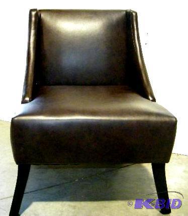 Serta Brown Leather Wing Chair - Exceptional ...