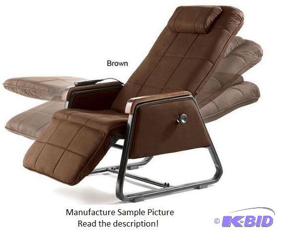 Brown Microfiber Zero Gravity Massage Chair w...