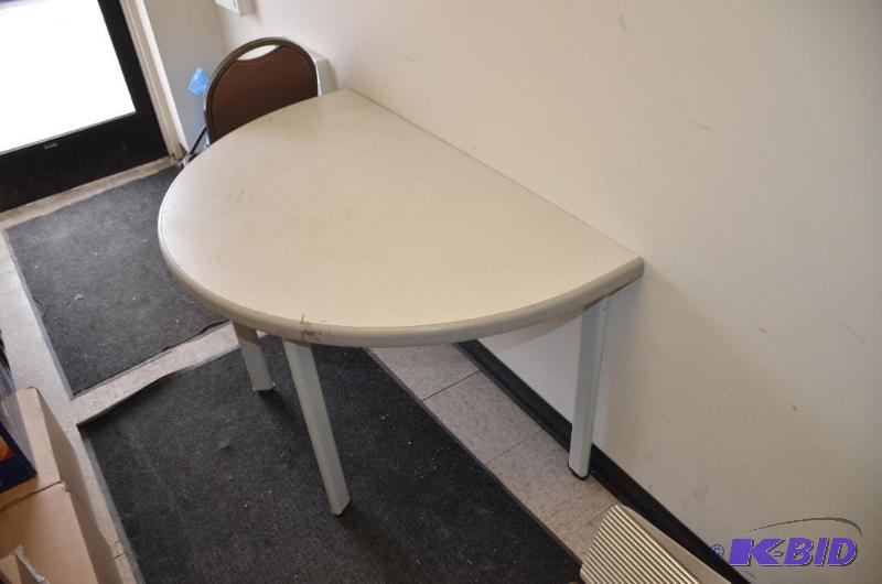 lot 65 image: Table with metal legs, 30x50"...