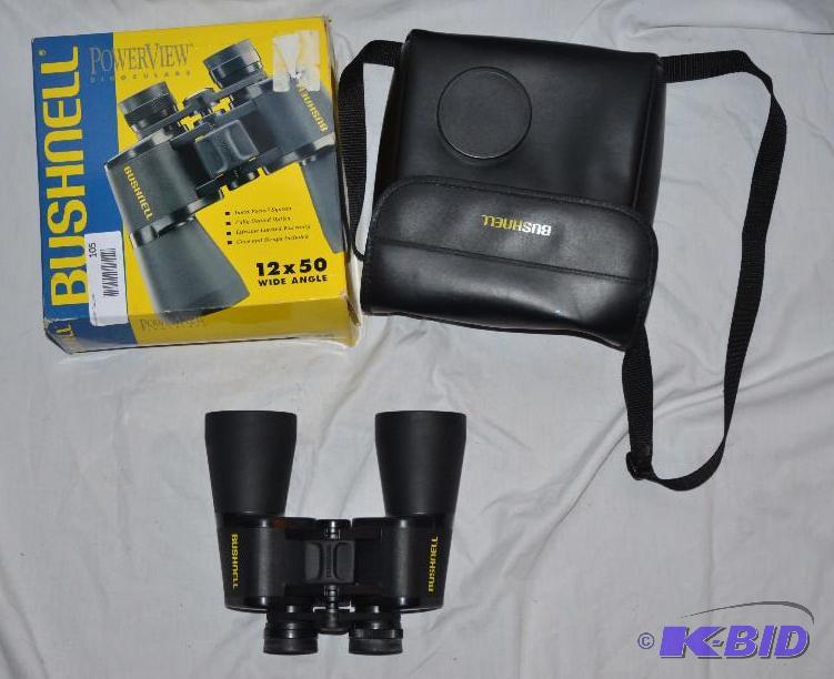 lot 105 image: Bushnell Powerview Binoculars 12x50 wide angl...