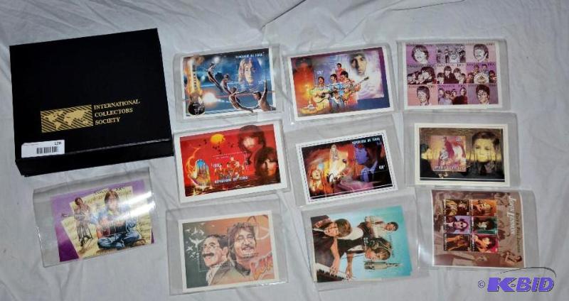 lot 128 image: Official commemorative stamps of The Beatles ...