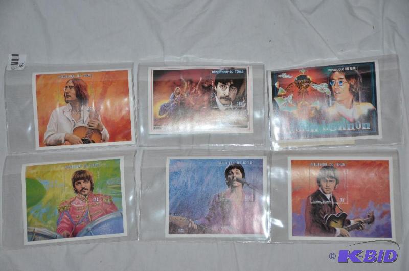 lot 129 image: The Beatles commemorative postage stamps - 6 ...