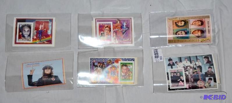 lot 131 image: The Beatles commemorative postage stamps - 6 ...