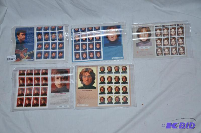 lot 132 image: The Beatles - John Lennon commemorative posta...
