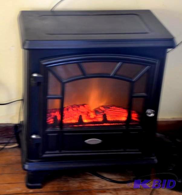 lot 138 image: Electric Cast iron looking log burning stove ...