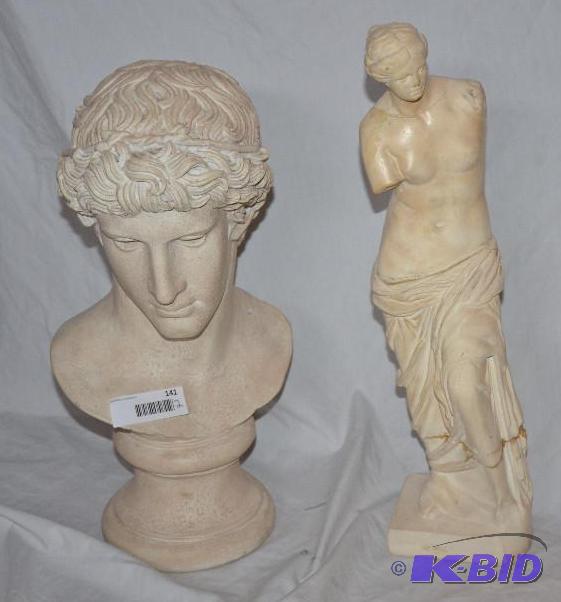 lot 141 image: 2 statues 19" tall...