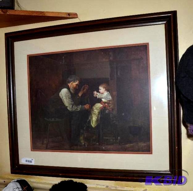 lot 143 image: Framed print 30x25"...