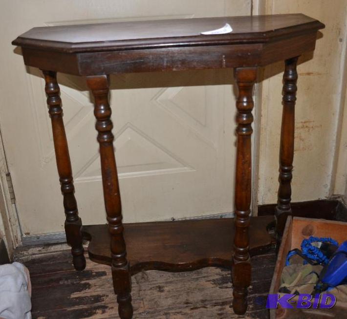 lot 145 image: Antique table 30x24x13" & antique wo...