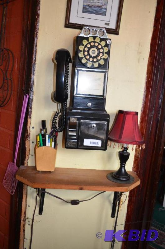 lot 148 image: Vintage  antique looking public pay phone, w...