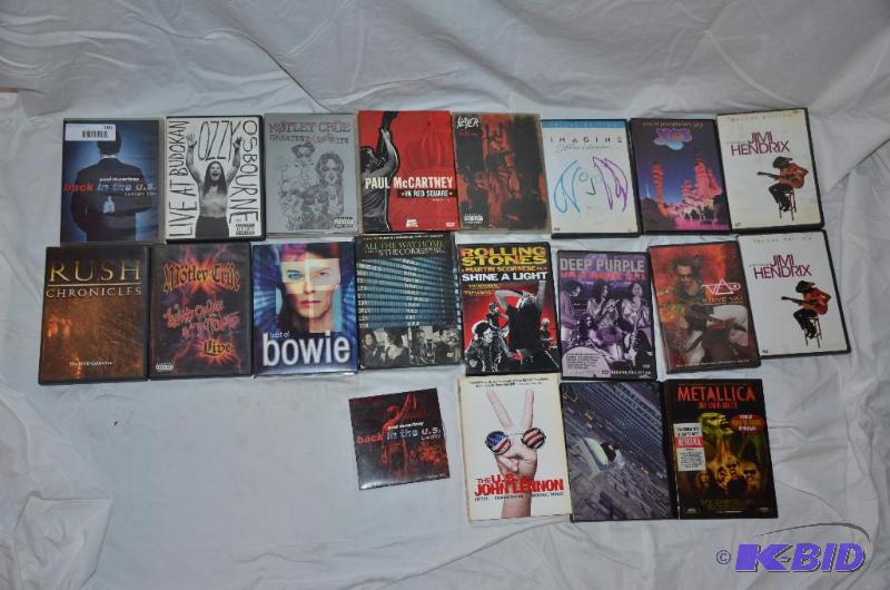 lot 160 image: Music DVDs - John Lennon, Jimi Hendrix, Steve...