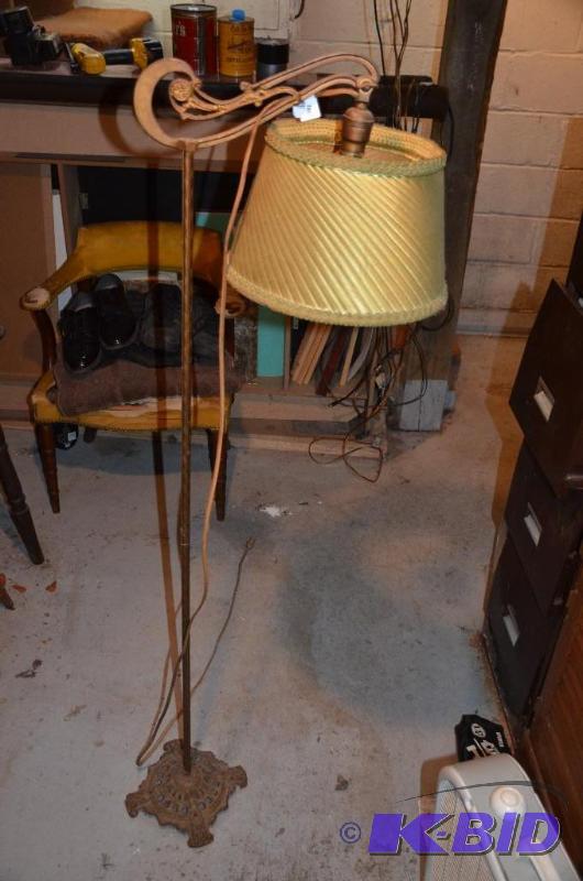 lot 180 image: Vintage iron floor lamp 56" tall...