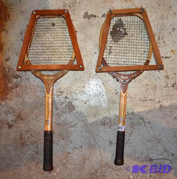 lot 196 image: 2 vintage wood tennis racquets  Imperial , Da...