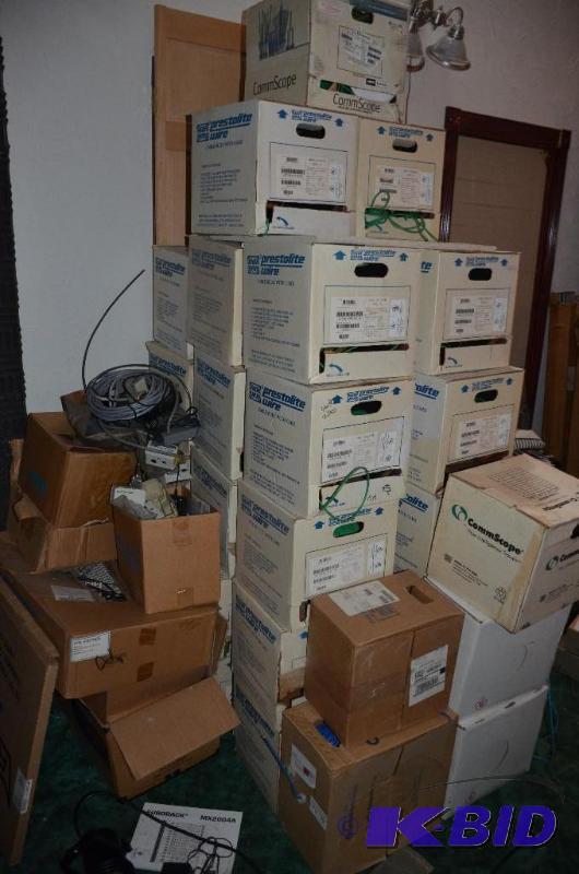 lot 209 image: Approx 33 boxes of cat 5 wire partly full of ...