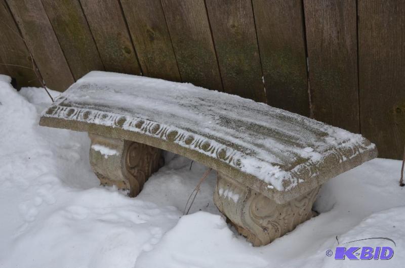 lot 259 image: ornate Cement bench. This item may be frozen ...