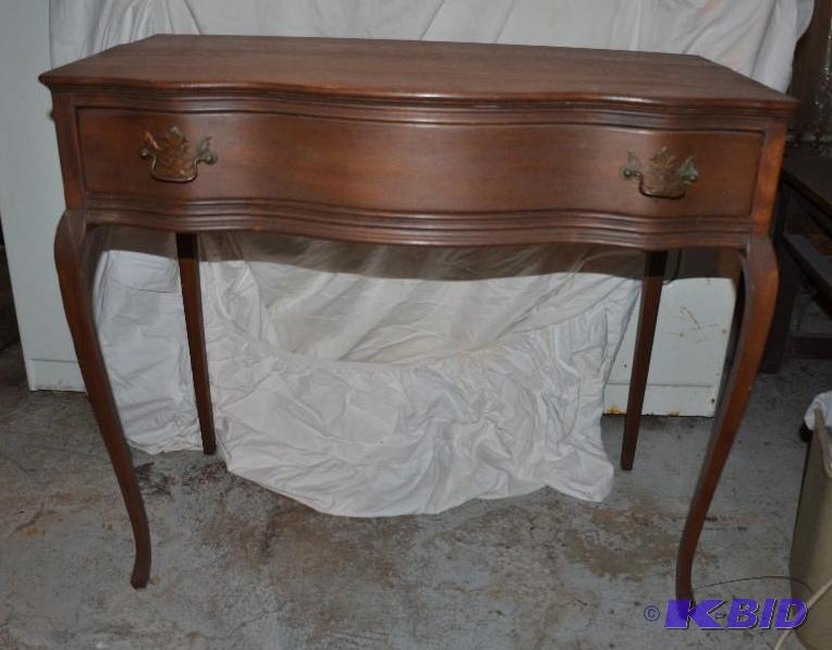 lot 269 image: Antique vintage wood desk table with drawer 1...