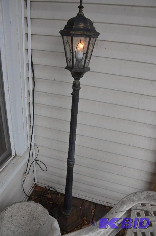 lot 287 image: Outdoor post light 72" tall standing on ...