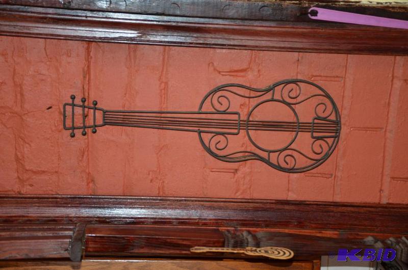 lot 299 image: Wrought iron guitar 21" long...