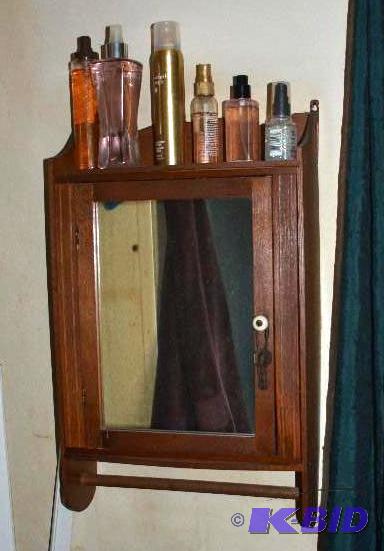 lot 309 image: Wall cabinet with mirror & towel bar 13x2...